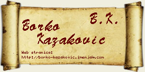Borko Kazaković vizit kartica